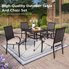 5Pcs Outdoor Furniture Patio Furniture Set Outdoor Dining Set w/ Umbrella Hole