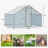 OUTVITA Walk In Chicken Run Large Galvanized Chicken Coop w/ Cover 3 x 2 x 2m
