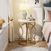 Tribesigns Modern Round End Table with Thick Faux Marble Top, 20“ Side Table