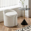 Teddy Fleece Vanity Stool Round Seat Low Back Makeup Chair Bedroom Dressing Room