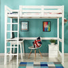 Wooden High Sleeper with Ladder Single Loft Bunk Bed Frame Sleeping Bed Bedstead