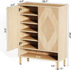 6-Tier Shoe Cabinet Modern Wood Shoe Rack Storage Organizer w/ Doors for 24Pairs