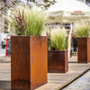 60cm Tall Metal Planter Garden Corten Steel Plant Flowers Pot Outdoor Trough Tub