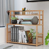 Natural Wood Desktop Bookshelf Bookcase Organizer Table Storage Shelf Rack