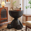 Modern Round Coffee Table Matte Finish Side Table w Storage Rack for Living Room