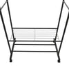 Rolling Double Clothes Rail Hanging Rack Garment DisplayStand Shoe Storage Shelf