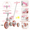 4-in-1 Kids Tricycle Adjustable Toddler Balance Bike w/ Removable Pedals Pink
