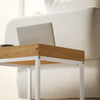 Side End Tables Set of 2 Boxy Nesting Tables Coffee Tables White/Wood-Effect
