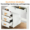 Dressing Table and Stool Set LED Dimmable Mirror Make up Desk w/4 Drawers White