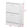 SHOE CABINET 2 DRAWER STORAGE CUPBOARD RACK SHELF FOOTWEAR ORGANISER SHOE STAND