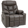 Recliner Armchair Swivel Manual Reclining Chair with Adjustable Footrest Brown