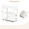 Modern 2-Drawer Sofa Side Table Narrow End Table-White