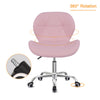 Computer Desk Chair Office Cushioned Chair Chrome Legs Swivel Fabric/PU/Velvet