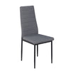 4 PCS Grey Linen Fabric Dining Chairs Set Padded Seat High Back Home Furniture