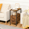 HOOBRO Nightstand Side Table Slim Bedside Table End Table with 2 Drawer
