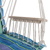 Garden Hammock w/ Footrest Armrest Patio Swing Seat Hanging Rope Blue