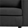 3-Seater Sofa 189CM For Living Room Fabric Upholstered Couch, Black