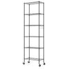 6 Tier Metal Storage Rack Shelving Wire Shelf Kitchen Office Garage UNIT +Wheels