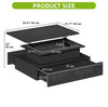 Modern LED Coffee Table With Lift Top & Storage Drawers- Smart Living Room Table