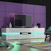 White Modern 177cm TV Unit Stand Cabinet High Gloss & Matt body with LED Lights