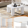White Round Coffee Table Wooden Painted Coffee Table with 4 Legs for Living Room