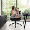 Ergonomic Armless Desk Chair with Wheels, Height Adjustable Fabric Padded Seat