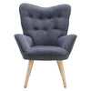 Nordic Fabric Accent Chair Fireside Armchair Wood Legs Sofa Buttoned Living Room