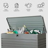 Metal Storage Box 1000L Lockable Gas Lift 185x82x79cm