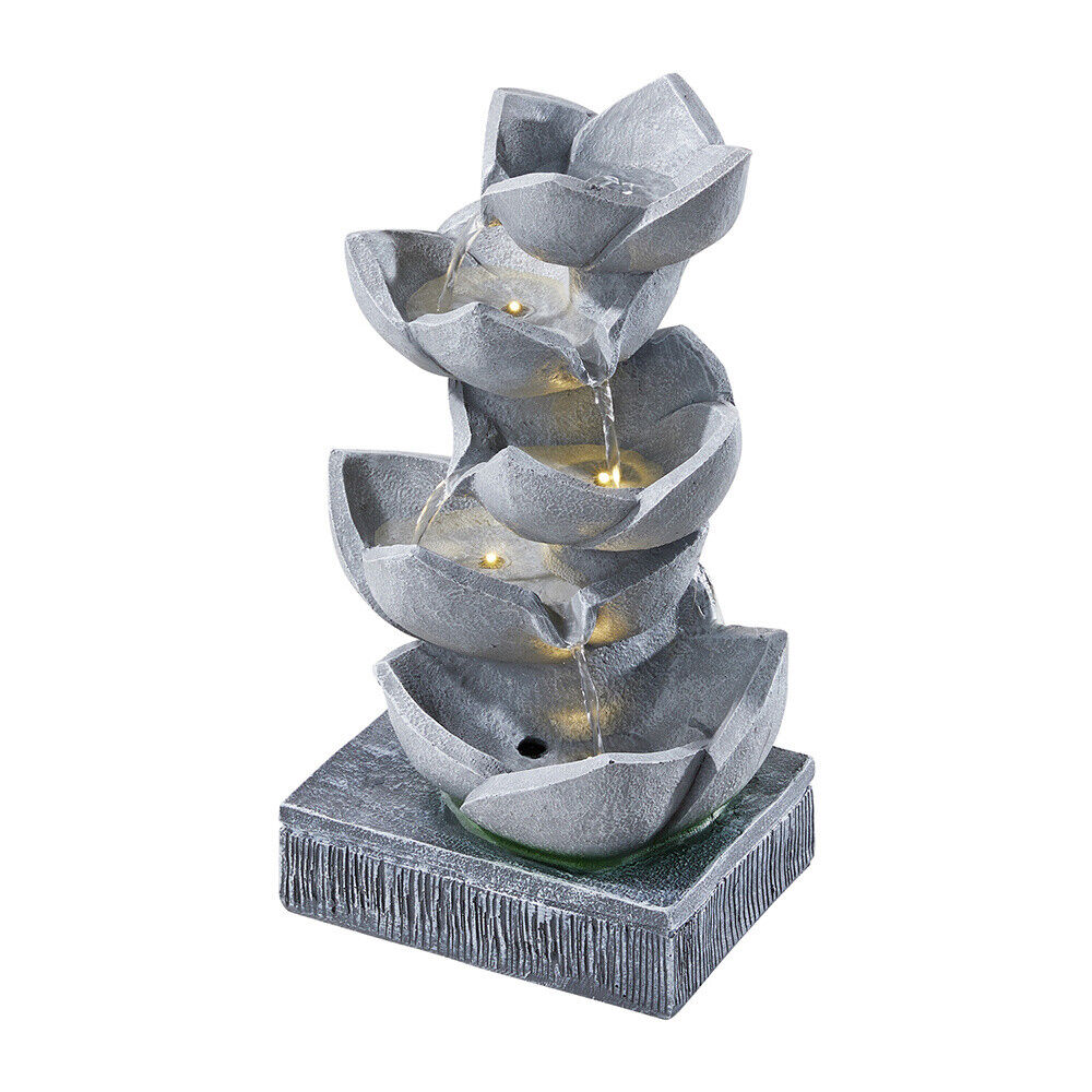 Solar Powered Garden Water Feature Outdoor Solar Fountain Cascading Waterfall