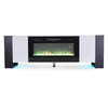 90inch TV Stand Cabinet Unit W/12LED Lights Insert 36" Electric Fireplace Heater