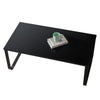 Black Glass Coffee Table Top Metal Legs End Side Table Living Room Rectangle