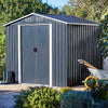 8FT x 8FT SHED Metal Apex Roof Outdoor Storage House Shed With Floor Foundation