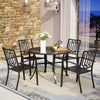 2Pcs Outdoor Patio Dining Stackable Chair Wrought Iron Furniture Bistro Chair