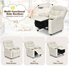 Children Sofa Recliner Kids PU Leather Armchair with Footrest-Beige