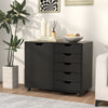 5-Drawer Dresser Chest Rolling Mobile Filing Cabinet Printer Stand-Black
