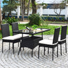 5PCS Patio Rattan Wicker Dining Set Outdoor Dining Furniture 1 Table & 4 Chairs