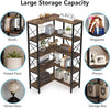Tribesigns 5-Shelf Corner Bookshelf, Large Modern Corner Bookcase, Rustic Brown