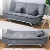 Grey 3 Seater Sofa Bed Recliner Couch Settee Double Sleeper Sofabed Free Pillows