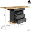 Extendable Dining Table with Hidden Storage Space Telescopic Table Kitchen Table