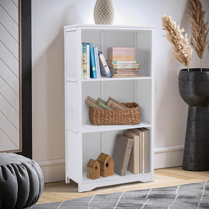 3 Cube Wooden Bamboo Bookcase Bookshelf Storage Unit Bookcase Display Stand