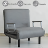 Single Folding Sofa Bed 2 Position Convertible Sleeper Armchair Chair w/ Pillow
