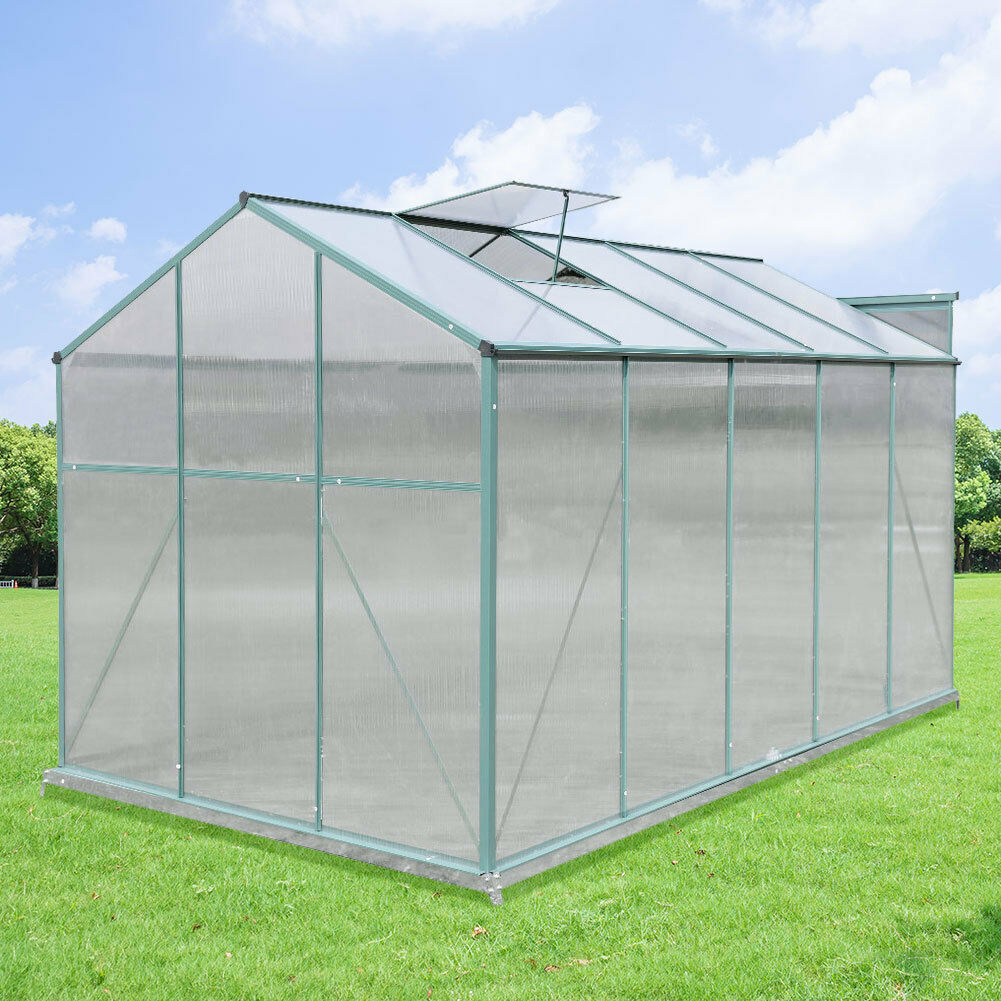 Clear Garden Grow Polycarbonate Aluminium Greenhouse Plants Shelter Sl ...