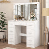 Large White Dressing Table with LED Light Mirror Vanity Make up Desk 7 Drawers