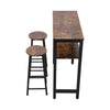 3 Space Saving Industrial Kitchen Bar Table Stool Set Breakfast Dining Chair Set