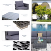 Grey Rattan Garden Sofa Set Outdoor 4 Piece Furniture with Cushions And Table