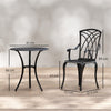 3 PCs Coffee Table Chairs Outdoor Garden Furniture Set w/ Umbrella Hole