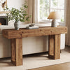 63-Inch Solid Wood Console Table, Long Farmhouse Entryway Sofa Table for Hallway