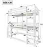 Triple Bunk Beds Kids Children High Sleeper Pine 3FT Single Wooden Bed Frame