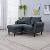 2 Seater faux leather/Linen Fabric Love Seat Sofa Armchair with Footstool Couch