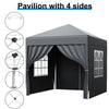2X2M Pop-up Gazebo Heavy Duty Marketstall Garden Canopy Tent with 4 Side Outdoor